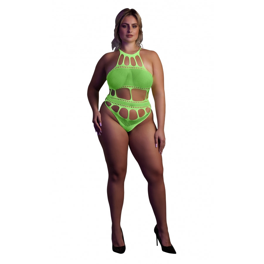 Body à encolure grecque Vert Fluo