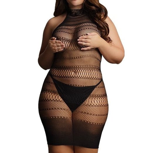 Robe sexy Grande Taille HIGH LACE Noire