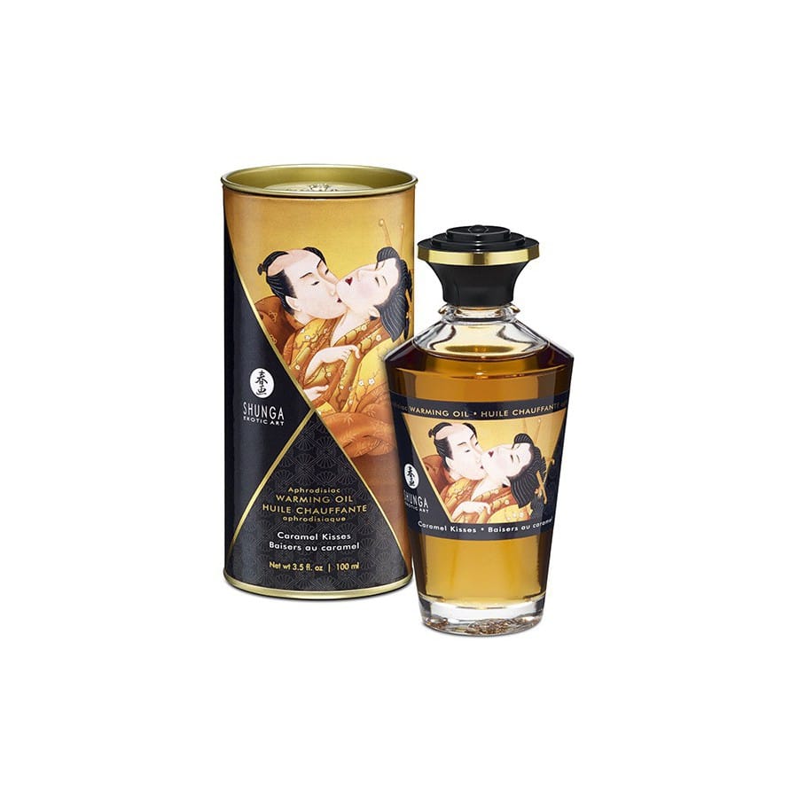 Huile de massage Chauffante Aphrodisiaque - BAISERS AU CARAMEL 100ml