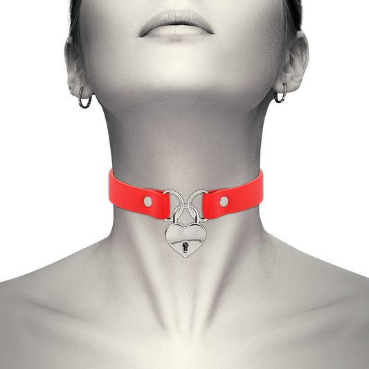 Collier Vegan Rouge Coquin avec Accessoire Cœur