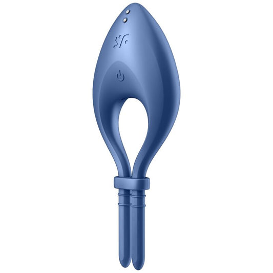 SATISFYER - APPLICATION BULLSEYE RING VIBRATOR BLEU