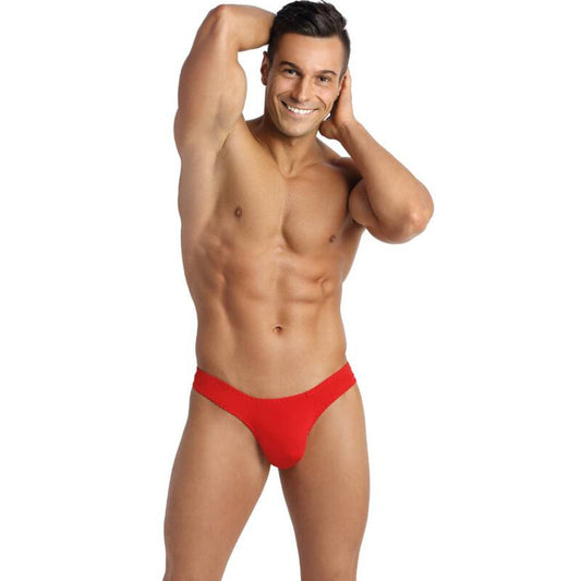 String Homme Séduisant en Microfibre Rouge