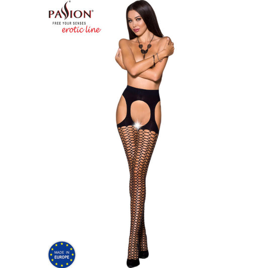 Collants Sensuels avec Porte-Jarretelles Noir