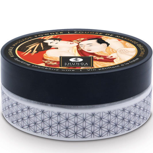 SHUNGA - KIT DE POUDRE DE MASSAGE COMESTIBLE À LA FRAISE