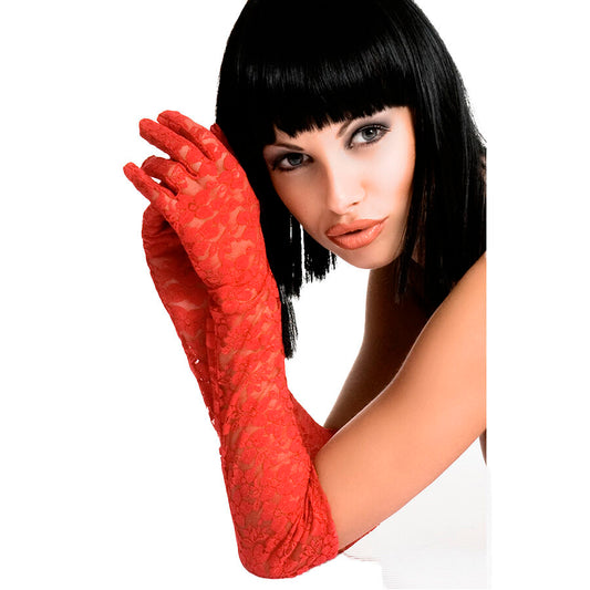 Gants en Dentelle Rouge pour une Touche de Glamour