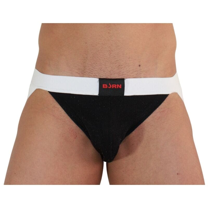 BURN - 004 JOCK NOIR BRILLANT / BLANC S