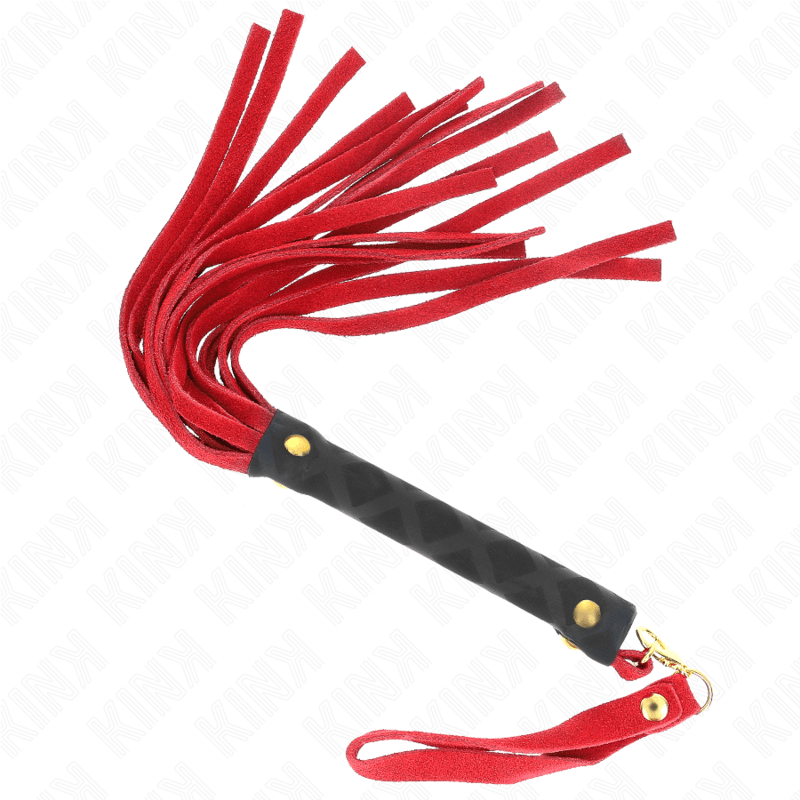 Mini Fouet en Daim Rouge KINK - 30 cm de Plaisir