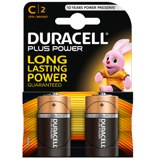 DURACELL - BATTERIE PLUS POWER C LR14 2 UNITÉS