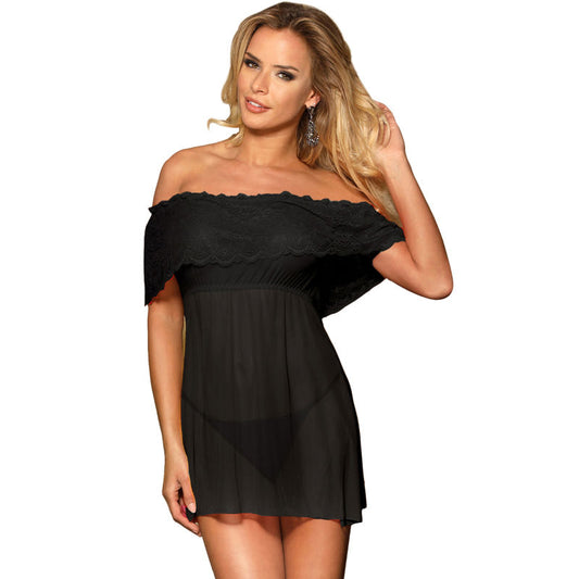 Robe Courte Noire Sensuelle et String Subblime