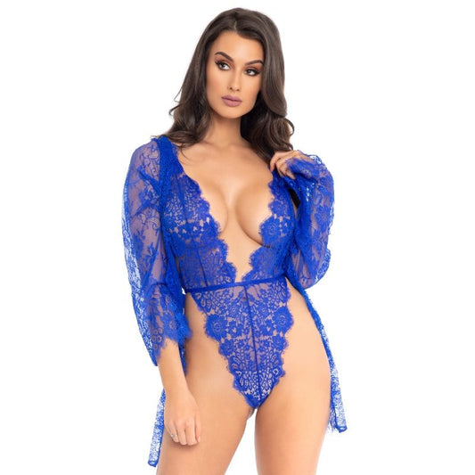 Body et Robe Bleu - Ensemble Séduction en Dentelle