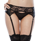 QUEEN LINGERIE - STRING JARRETIÈRE DESIGN FLORAL S/M