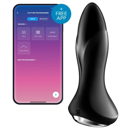 plug vibrant et rotation noir rotator satisfyer