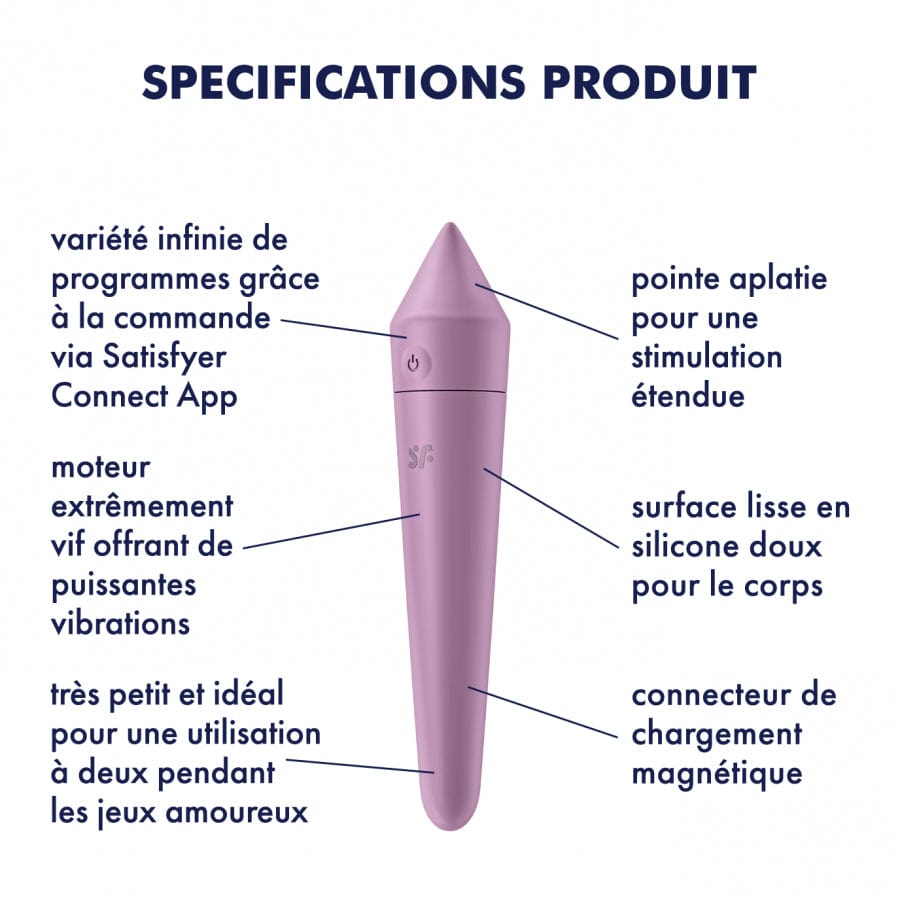 Stimulateur Ultra Power Bullet 8 Satisfyer Lilas